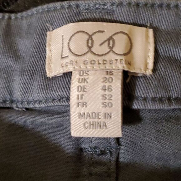 LOGO BY LORI GOLDSTEIN stretch twill cropped pants us 16 - Picture 3 of 7